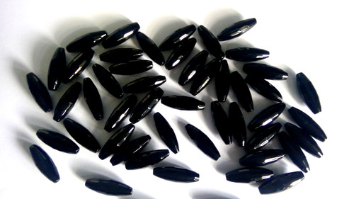 Jet gemstone beads 3cms - gemstone,