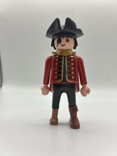 Vintage Playmobil Pirate Figure – Red Coat, Tricorn Hat, Eyepatch – 1980s/90s