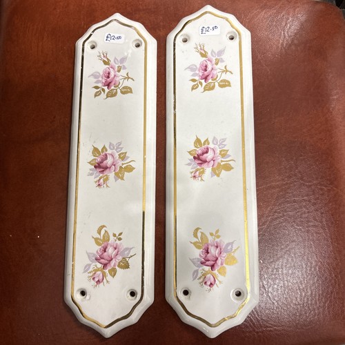 Pair old rose floral - pair,