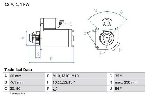 Bosch starter motor for - starter,