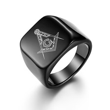 Men's Black Polished Stainless