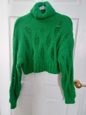 Zara green knit jumper medium 