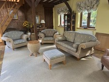 Luxury Rattan Suite Sofa 2 Armchairs 2 Side Tables & Footstool Coffee Table Set