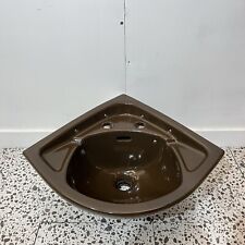 Shires Cloakroom Corner Basin in Sepia 2 Tap Hole (Dark Brown)