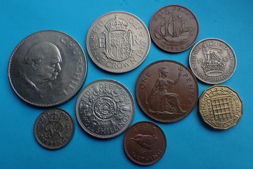 Old british money crown - british,