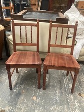 Vintage Marks & Spencer St Michael Brown Wooden Kitchen Dining Chairs x 2
