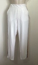 Zara white side stripe cropped - stripe,