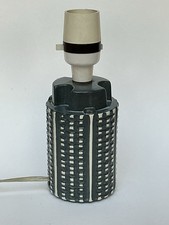 Helios Poole Pottery Small 4.5” Lamp Base Grey  & White, Rob Jefferson 1960s VGC