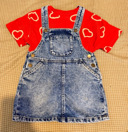 Next dungaree dress with red - dress,