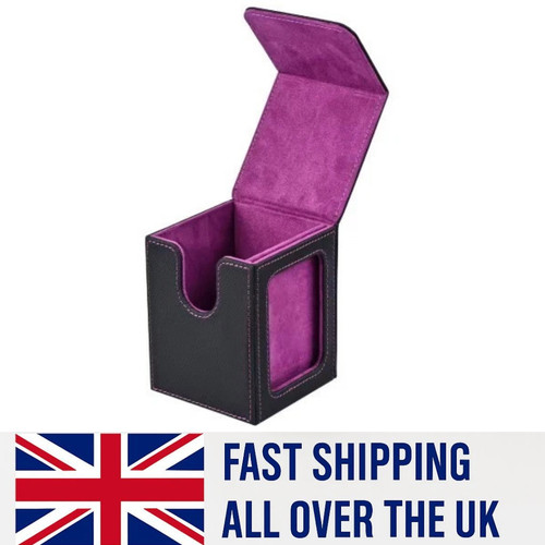 Leather card deck box - leather,