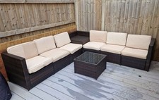 Rattan Garden Furniture Sofa Set with Cushions