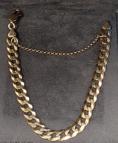 9ct gold curb bracelet with - 9ct,