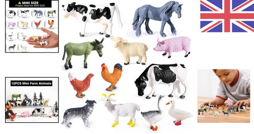 12pcs mini farm animal toys - 12pcs,