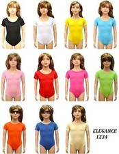 GIRL'S COTTON SHORT SLEEVE LEOTARDS  DANCE/GYM/BALLET SPORT COLOUR&SIZES(3335)