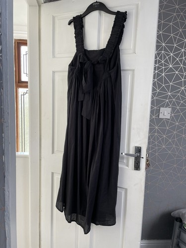 Boohoo black dungaree dress