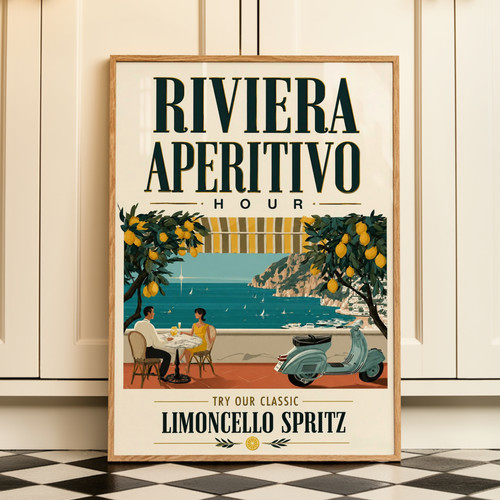 Riviera aperitivo poster - riviera,