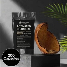 Activated Charcoal Capsules 1200mg High Strength | Natural Detox Cleanse & Bloat
