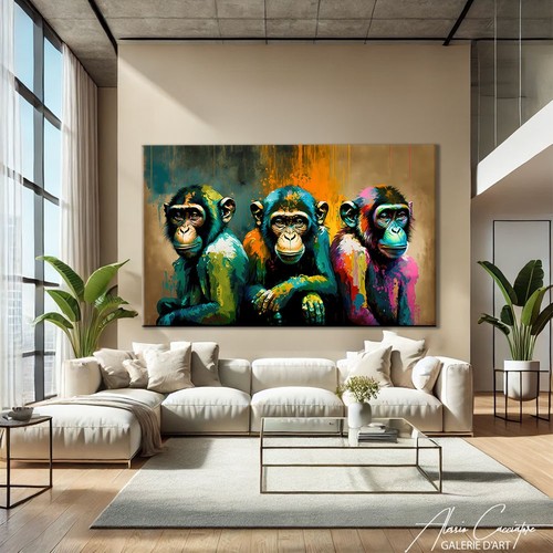 Large canvas monkey wall art - canvas,