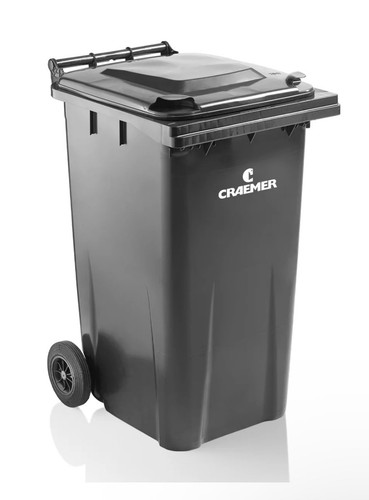 Craemer 240l black wheelie bin - black,
