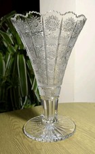 Bohemia crystal Queen lace large hand cut vases 25cm/9 3/4" stunning*description