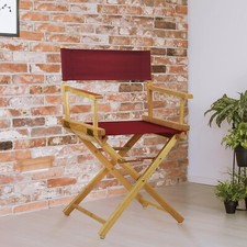 Casual Home Natural Frame/Burgundy Canvas 18" Classic Height Directors-Chairs