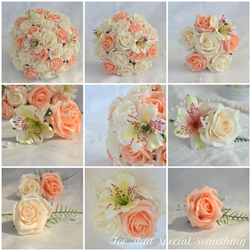 Wedding bouquet posy peach - posy,
