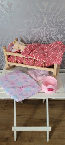 Dolls wooden rocking cot crib - dolls,