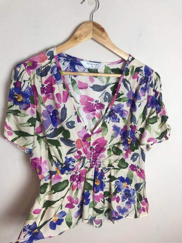 Purple pink floral short cap - short,
