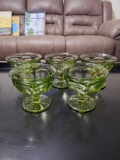 5ct Vintage Westmoreland 1776 Green Champagne Sherbet Glass Dish EUC