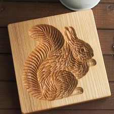 Wooden Cookie Cutter Embossing Mold, 3D Carved Wooden Cookie Mold Christmas