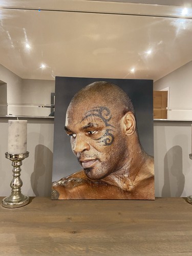 Mike tyson hand signed canvas - mike,