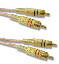 Premium RCA Audio Leads - Twin Phono Audio Cable Gold Plated 0.5m 1m 2m 4m 5m