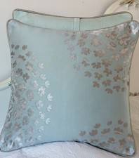 12" x 18" Laura ASHLEY COCO  DUCK EGG FABRIC CUSHION COVER PIPED & BACK BACALL 