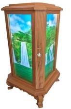 Waterfall Light Moving Vintage Fountain Lamp Wood Room Bedside Frutiger Aero 