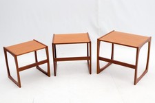Retro Vintage G Plan Quadrille Teak Nest of 3 Tables – Mid Century Modern Wooden