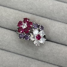 Vintage Floral Multi Gemstone