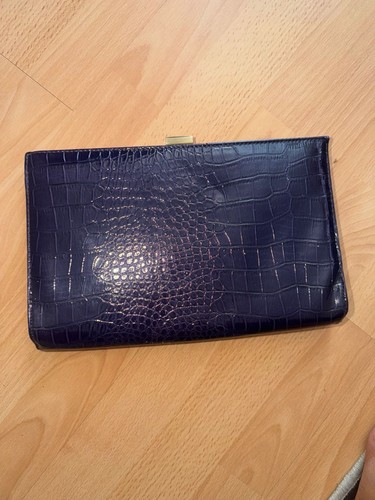 Crocodile clutch purple bag - clutch,