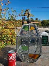 Vintage Leaded Stained Glass Victorian Style Ceiling Porch Hall Light Handmade