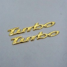 2x Gold Chrome New turbo Metal
