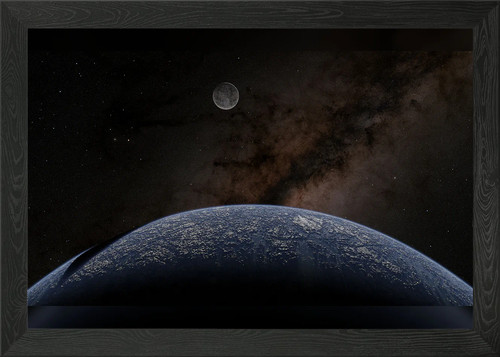 Mountainous planet eclipse - planet,
