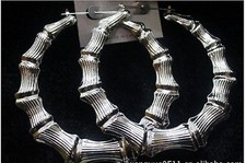 Large Circle Bamboo Earrings