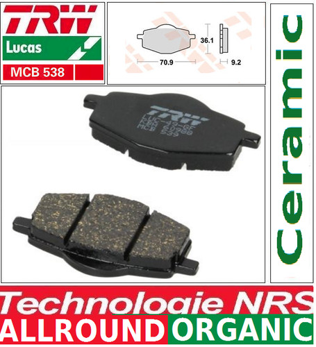 Organic front brake pads - pads, trw