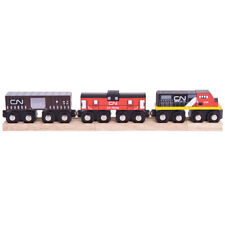Bigjigs Rail Realistic CN Wooden Train Engine Set, Wooden Train Set Accessories