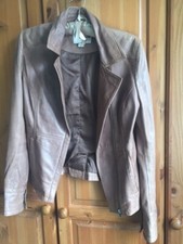Reiss Ladies Leather Jacket - Tan - XS/fit size 8-10