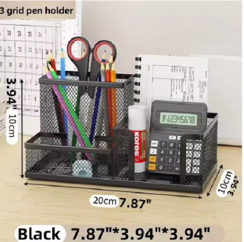 Metal mesh desk organiser - metal,