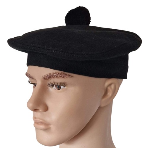 Black scottish tam - black,