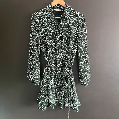 Green white zara printed - &,