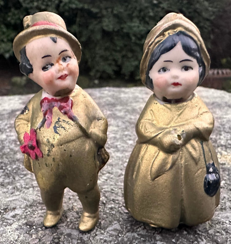 Antique bisque dolls pair - antique,