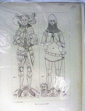 Original Old Antique Print