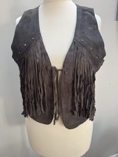 Vintage Suede Fringe Waistcoat